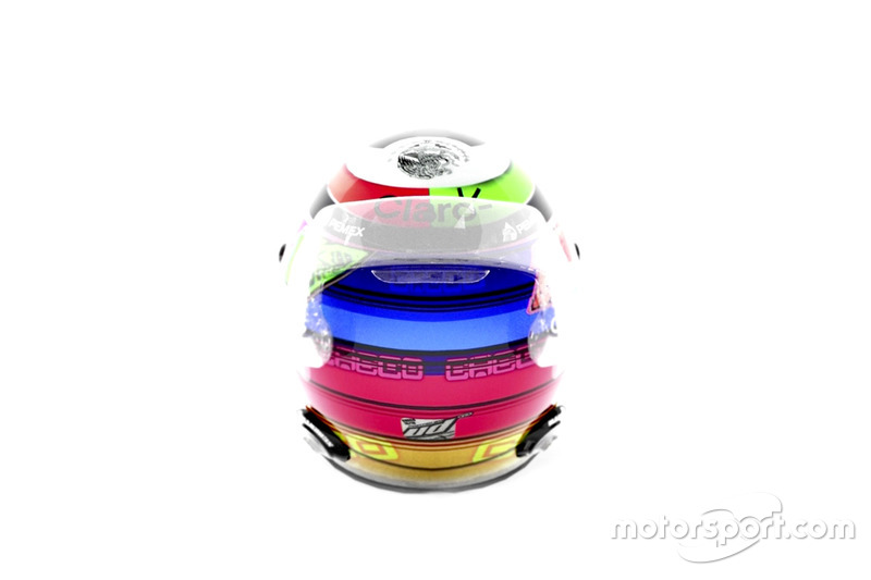 Il casco speciale di Sergio Pérez, Racing Point Force India, per il GP del Messico