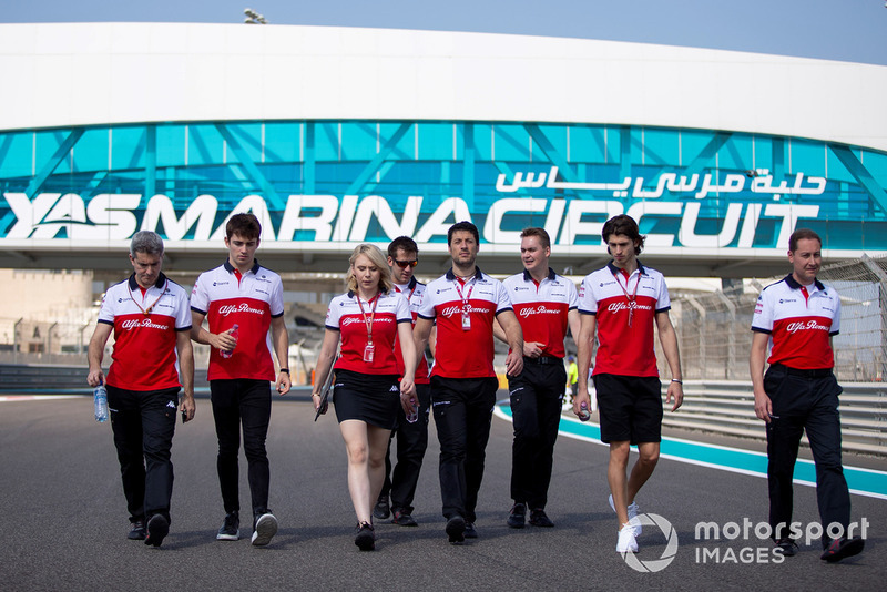 Charles Leclerc, Sauber and Antonio Giovinazzi, Sauber walk the track