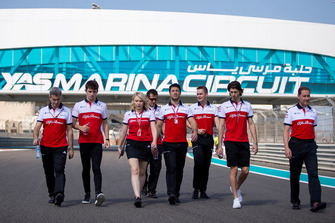 Charles Leclerc, Sauber and Antonio Giovinazzi, Sauber walk the track