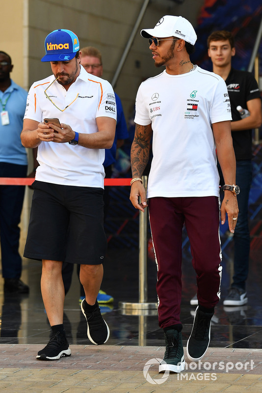 Fernando Alonso, McLaren and Lewis Hamilton, Mercedes AMG F1