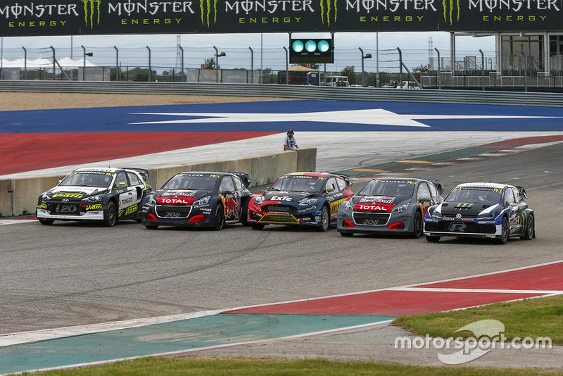 Timur Timerzyanov, GRX Taneco, Sébastien Loeb, Team Peugeot Total, Robin Larsson, Olsbergs MSE, Timmy Hansen, Team Peugeot Total, Johan Kristoffersson, PSRX Volkswagen Sweden