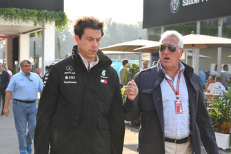 Toto Wolff, Mercedes AMG F1 Director of Motorsport and Lawrence Stroll, Racing Point Force India F1 Team Owner