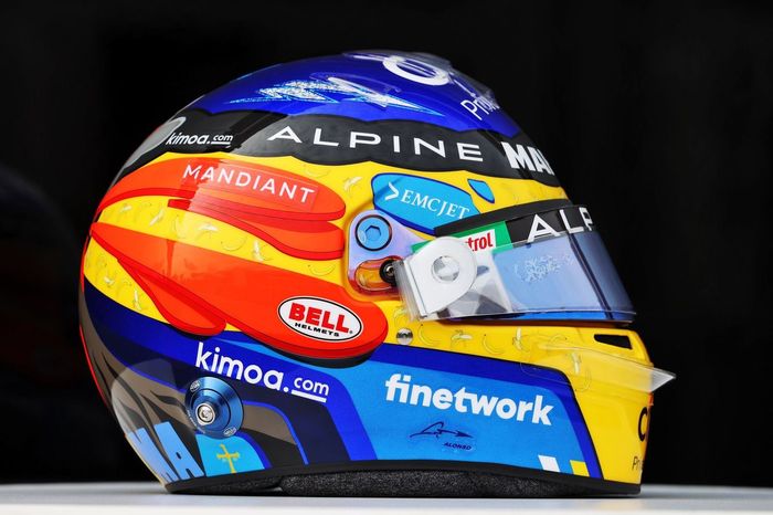 El casco de Fernando Alonso, Alpine, para el GP de Estados Unidos 2021