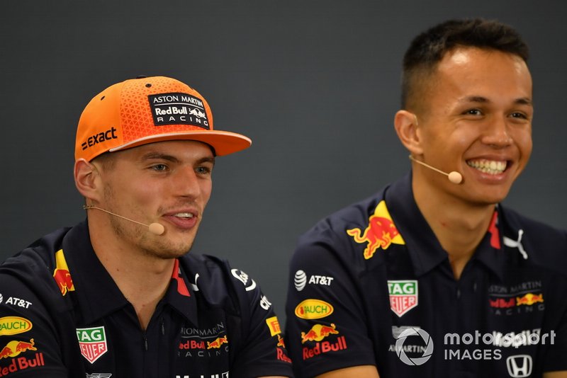 Max Verstappen, Red Bull Racing, and Alexander Albon, Red Bull