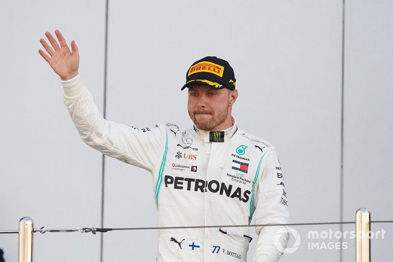 Valtteri Bottas, Mercedes AMG F1, 2nd position, on the podium