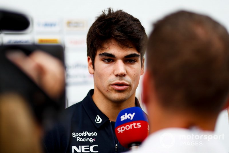 Lance Stroll, Racing Point speaks to the press