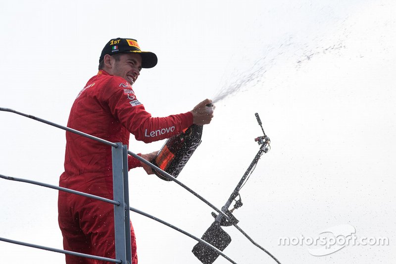 Podium: race winner Charles Leclerc, Ferrari