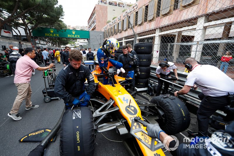 Lando Norris, McLaren, on the grid