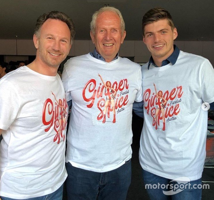 Christian Horner, Helmut Marko e Max Verstappen