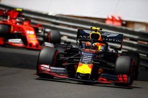 Pierre Gasly, Red Bull Racing RB15, leads Charles Leclerc, Ferrari SF90