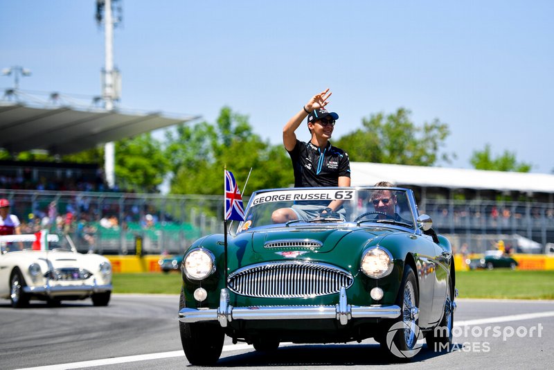 George Russell, Williams Racing, en el desfile de pilotos