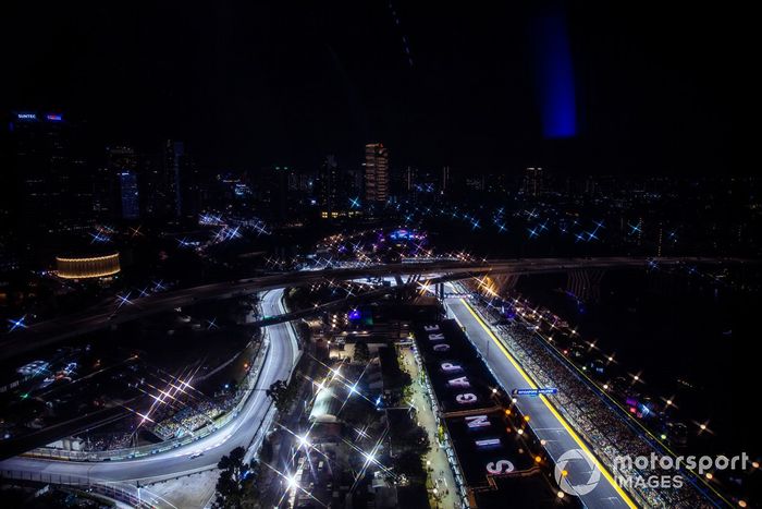 Una vista aérea de la acción