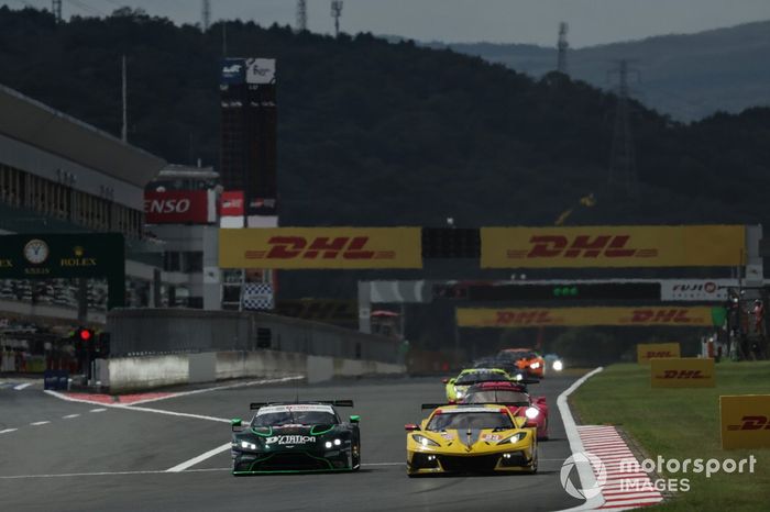 #777 D'Station Racing Aston Martin Vantage AMR: Satoshi Hoshino, Casper Stevenson, Tomonobu Fujii, #33 Corvette Racing Chevrolet Corvette C8.R: Ben Keating, Nicolas Varrone, Nicky Catsburg