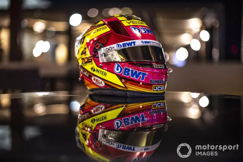 Casco de Sergio Pérez, Racing Point, edición especial