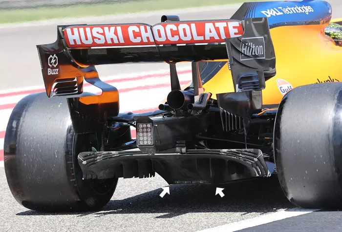 Detalle del difusor del McLaren MCL35M
