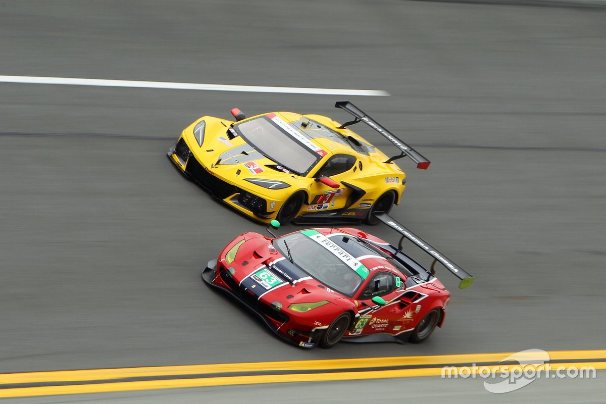 #3 Corvette Racing Corvette C8.R, GTLM: Antonio Garcia, Jordan Taylor, Nicky Catsburg, #63 Scuderia Corsa Ferrari 488 GT3, GTD: Ryan Briscoe, Marcos Gomes, Ed Jones, Bret Curtis