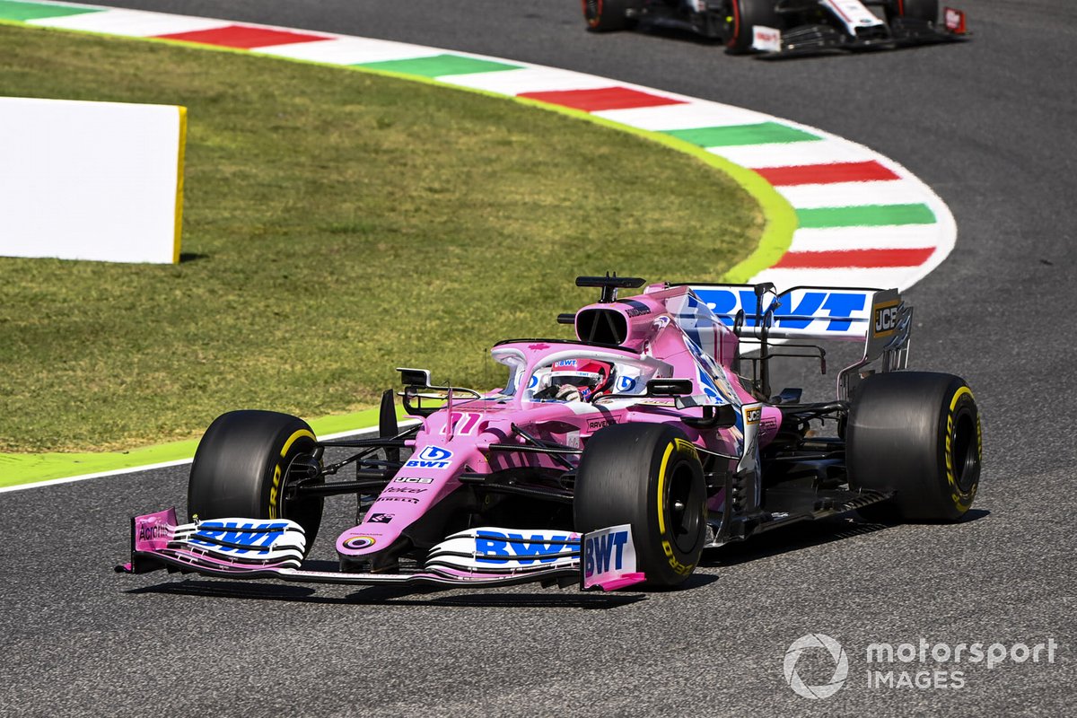 Sergio Pérez, Racing Point RP20, Antonio Giovinazzi, Alfa Romeo Racing C39