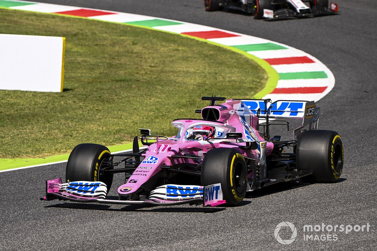 Sergio Perez, Racing Point RP20, Antonio Giovinazzi, Alfa Romeo Racing C39