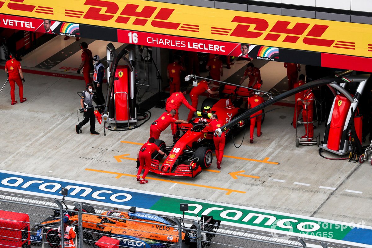 Charles Leclerc, Ferrari SF1000, torna nel garage