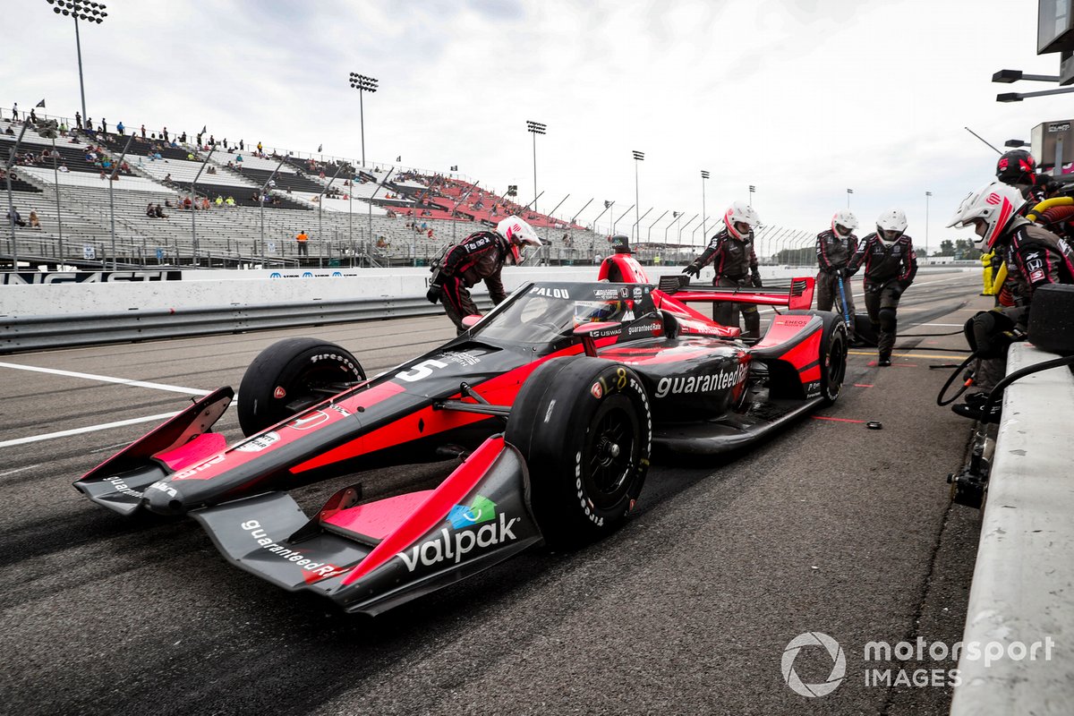 Alex Palou, Dale Coyne Racing with Team Goh Honda, pit stop