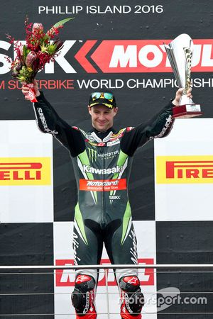 Sieger Jonathan Rea, Kawasaki Racing Team auf dem Podium