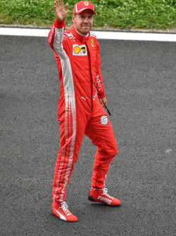 Sebastian Vettel, Ferrari celebra en parc ferme