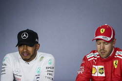 Lewis Hamilton, Mercedes-AMG F1 and Sebastian Vettel, Ferrari in the Press Conference