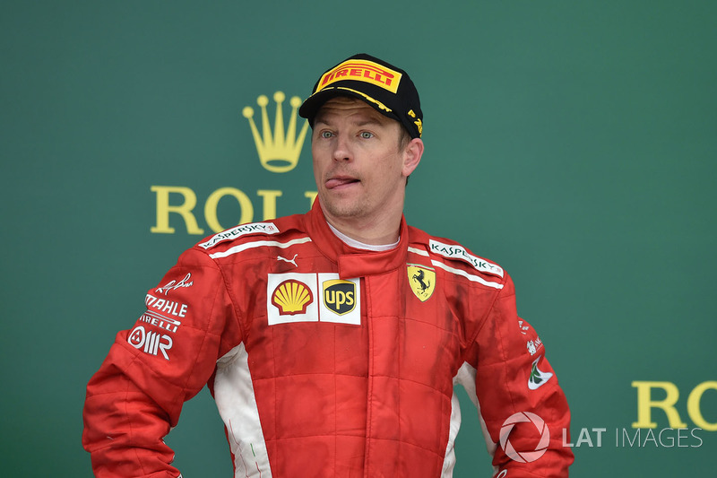 Kimi Raikkonen, Ferrari on the podium