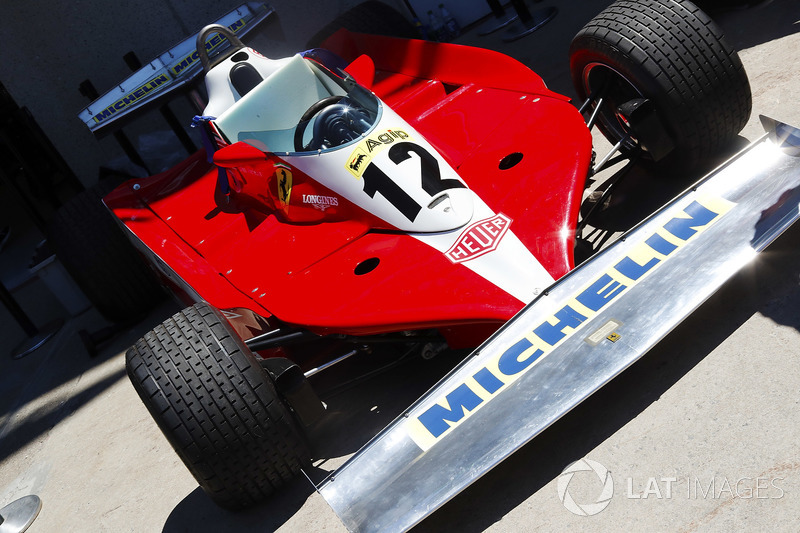 A 1978 Ferrari 312 in the paddock