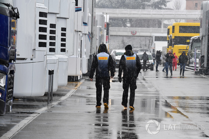 El paddock con nieve