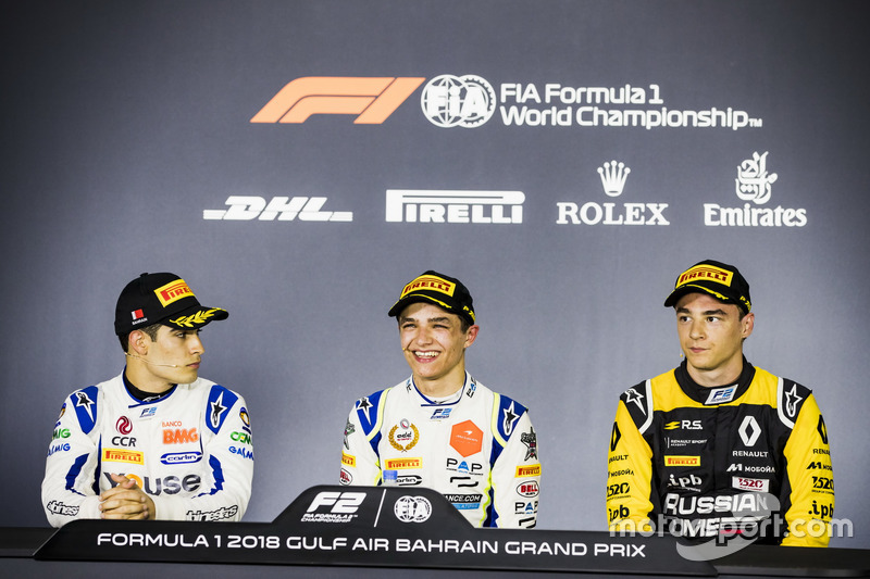 Press Conference: Sergio Sette Camara, Carlin, Lando Norris, Carlin, Artem Markelov, RUSSIAN TIME