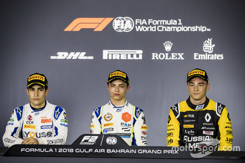 Press Conference: Sergio Sette Camara, Carlin, Lando Norris, Carlin, Artem Markelov, RUSSIAN TIME