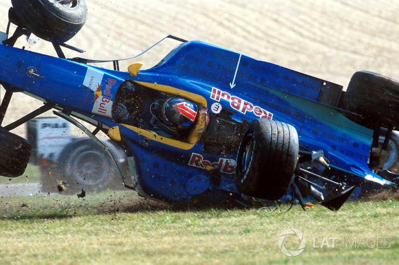 Pedro Diniz, Sauber Petronas C18, crash