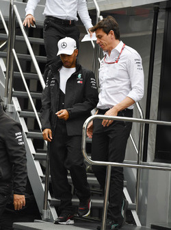 Lewis Hamilton, Mercedes-AMG F1 and Toto Wolff, Mercedes AMG F1 Director of Motorsport