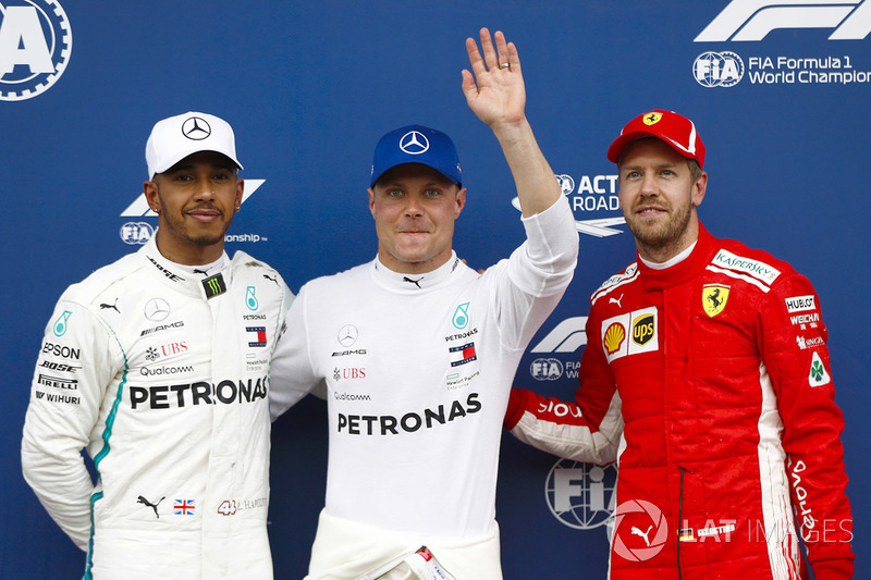 Tiga besar kualifikasi F1 GP Austria: 1. Valtteri Bottas, 2. Lewis Hamilton, 3. Sebastian Vettel