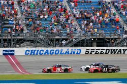 Kyle Busch, Joe Gibbs Racing, Toyota Camry Skittles Red White & Blue drives under the checkered flag to win