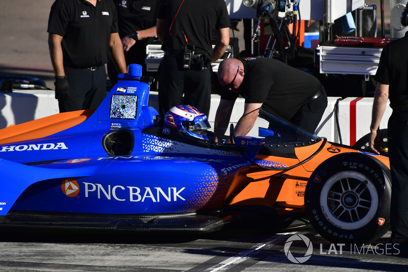 Scott Dixon, Chip Ganassi Racing Honda prueba el aeroscreen