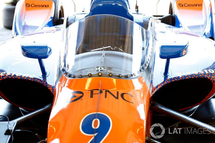 Scott Dixon, Chip Ganassi Racing Honda prueba el aeroscreen