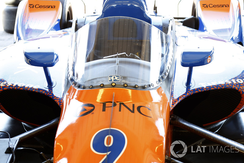 Scott Dixon, Chip Ganassi Racing Honda prueba el aeroscreen