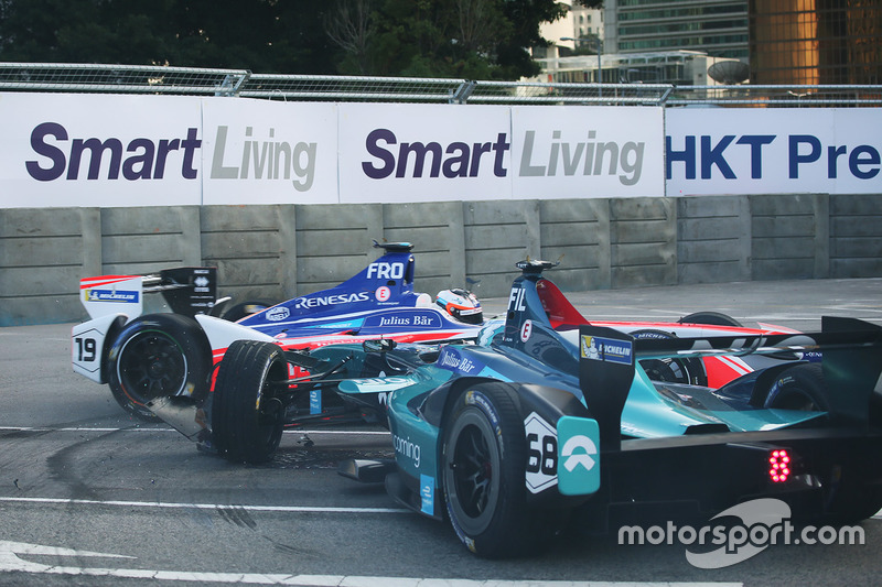 Felix Rosenqvist, Mahindra Racing, Luca Filippi, NIO Formula E Team crash