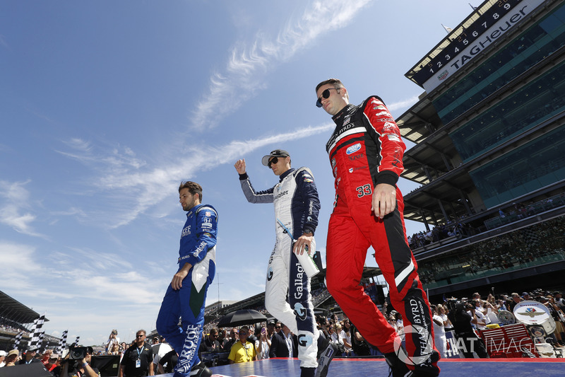 Carlos Munoz, Andretti Autosport Honda, Max Chilton, Carlin Chevrolet, James Davison, A.J. Foyt Enterprises with Byrd / Hollinger / Belardi Chevrolet