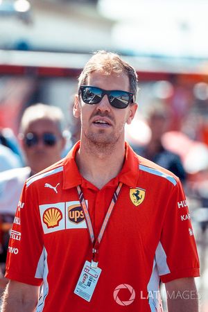 Sebastian Vettel, Ferrari walks the track