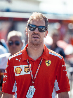 Sebastian Vettel, Ferrari walks the track