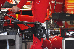 Front suspension on the Ferrari SF70H of Sebastian Vettel