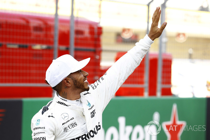 Il poleman Lewis Hamilton, Mercedes AMG F1