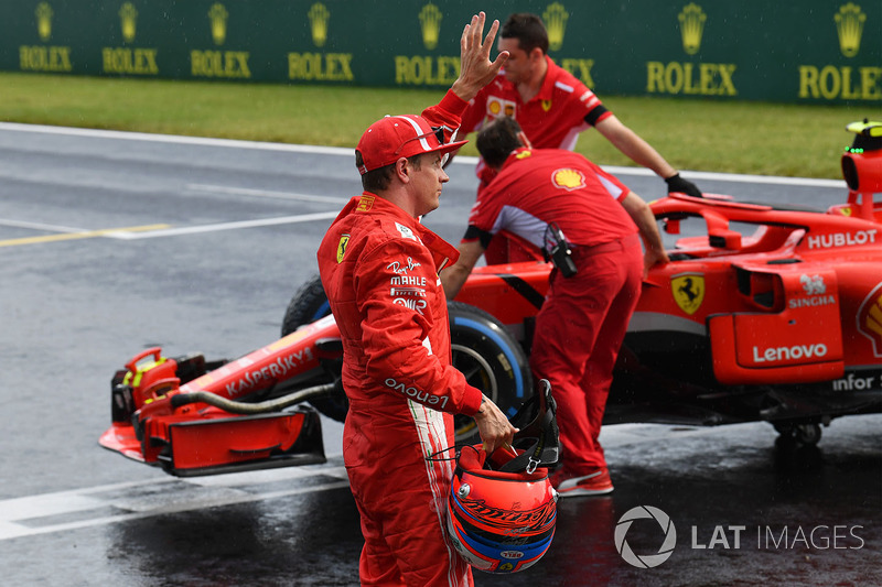 Kimi Raikkonen, Ferrari celebrates in parc ferme