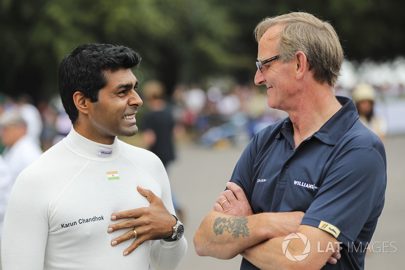 Karun Chandhok and Williams Heritage General Manager Dickie Stanford