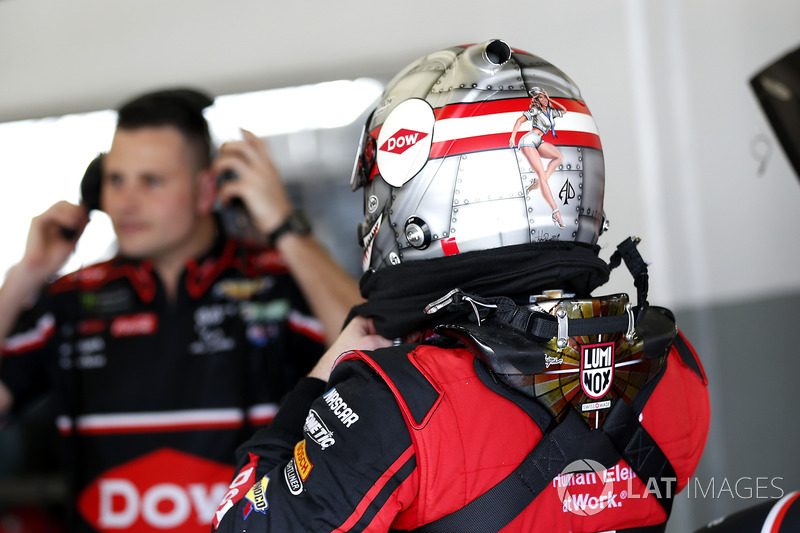 Austin Dillon, Richard Childress Racing Chevrolet Camaro with a special helmet design