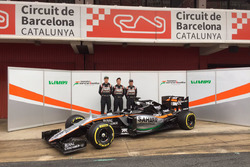 Sergio Perez, Sahara Force India F1, Alfonso Celis, Sahara Force India F1 and Nico Hulkenberg, Sahara Force India F1 unveil the Sahara Force India F1 VJM09