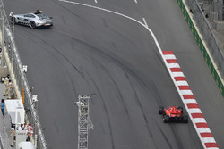 Safety car leads Sebastian Vettel, Ferrari SF71H